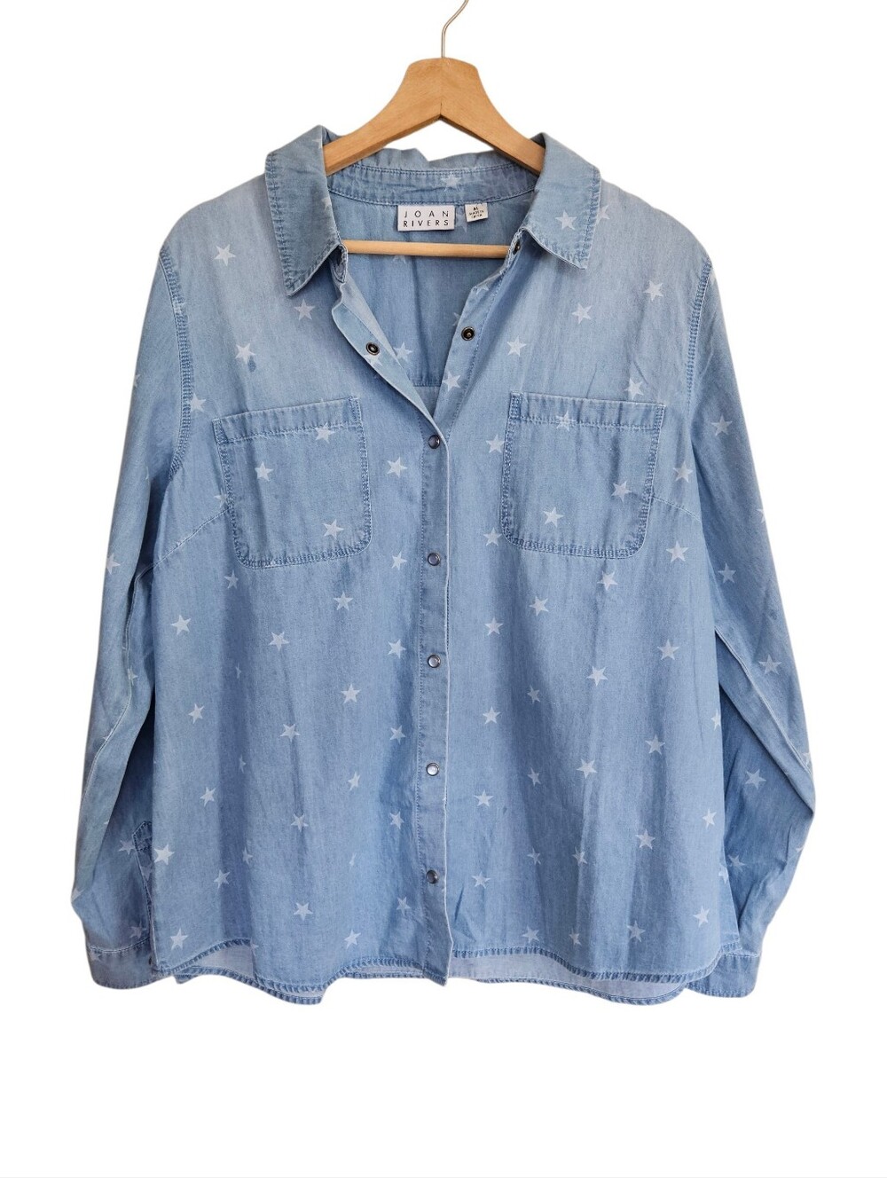 Classics Collection Star Print Chambray Button-Down Blouse Coastal Cowgirl Rodeo